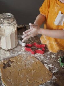 Child baking cookies
